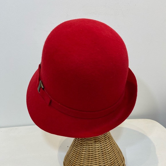 Red Wool Womens Hat - Picture 3 of 5